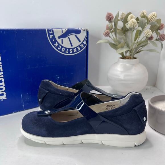 Birkenstock Tralee Leather/Patent T-Strap Shoe 1004618 Women 7/Men 5 EU 38 NWB - Picture 6 of 10